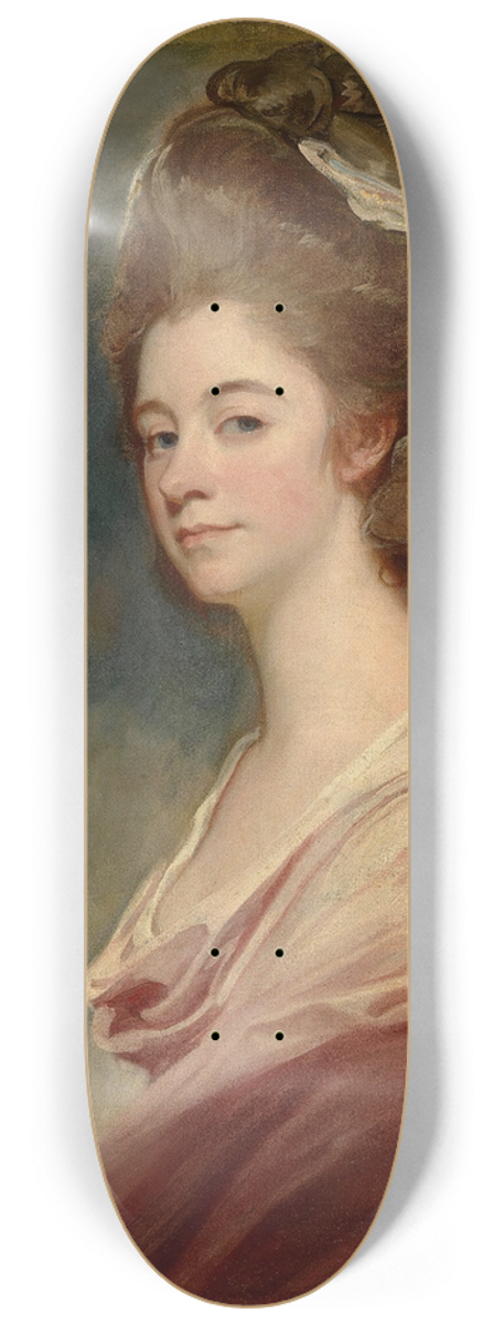 George Romney - Portrait Of Lady Emilia Kerr (1756-1832) 8.25 inch art skate deck