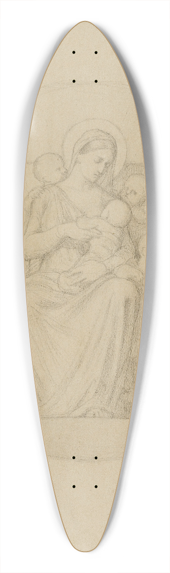 Jean-Hippolyte Flandrin - La Charit 39.3 inch art pintail longboard deck