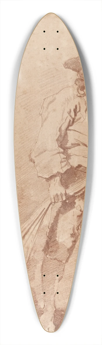 Jean-Honor Fragonard - A Fisherman Pulling a Net 39.3 inch art pintail longboard deck