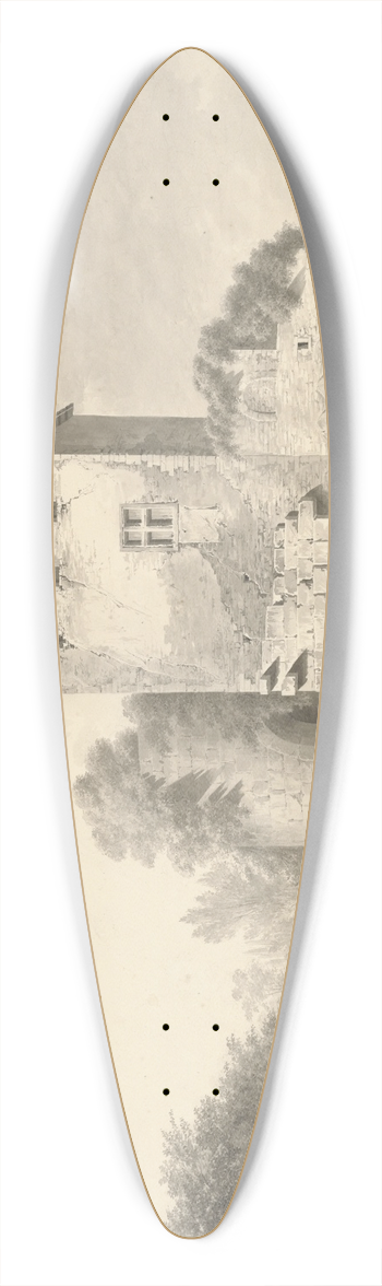 Jean-Jacques de Boissieu - Landscape with People amidRuins 39.3 inch art pintail longboard deck
