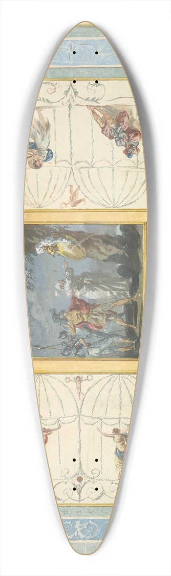 Jean-Jacques Lagrene - Study for a Ceiling. 39.3 inch art pintail longboard deck