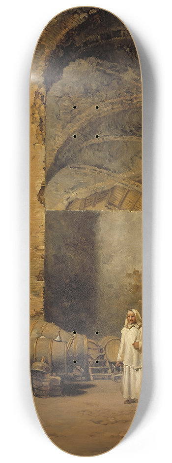Alexander Laurus - A Monk In A Ruin Which Has Been Made Into A Wine Cellar 8.25 inch art skate deck