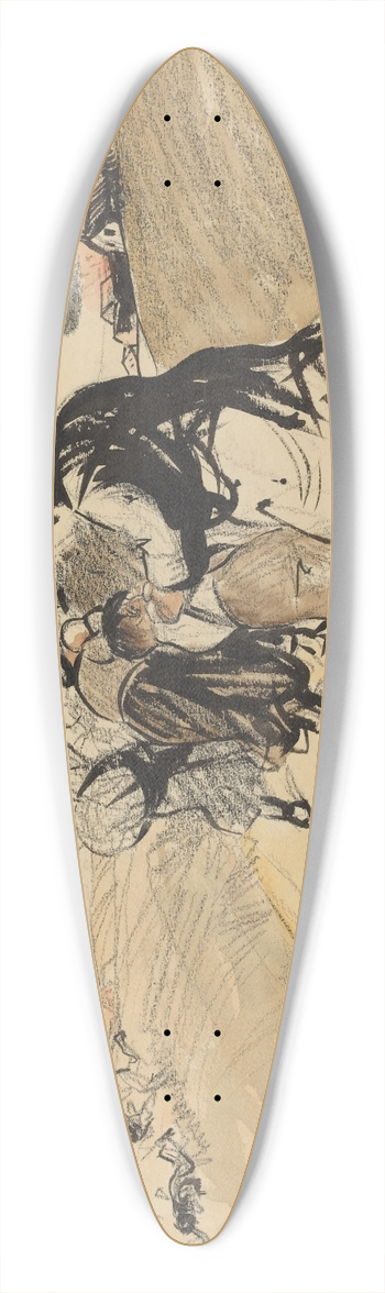 Jean-Louis Forain - German Raid on a Village 39.3 inch art pintail longboard deck