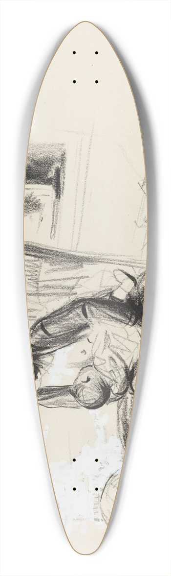 Jean-Louis Forain - Lheure des gothas 39.3 inch art pintail longboard deck