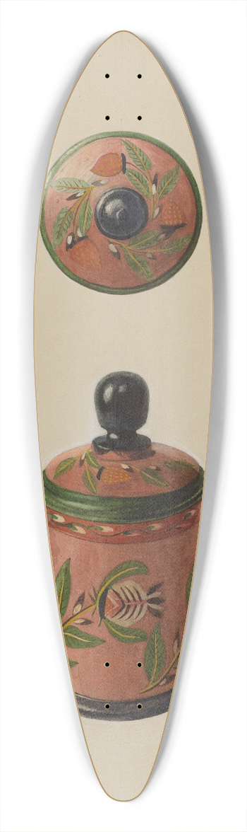 J. Howard Iams - Pa. German Saffron Box 39.3 inch art pintail longboard deck