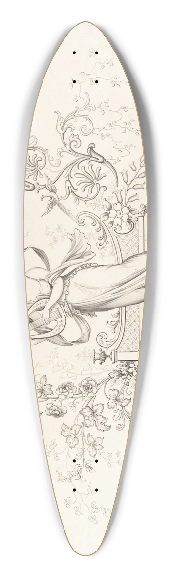 J. Hulme - Design for Panel Decoration 39.3 inch art pintail longboard deck