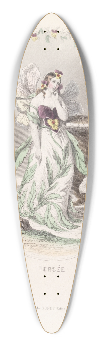 J. J. Grandville - Pensee 39.3 inch art pintail longboard deck