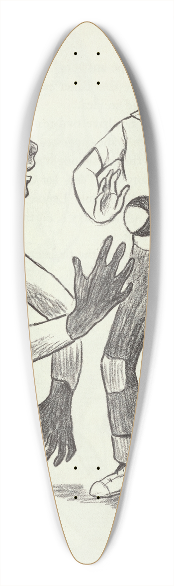 Joan Balfour Payne - New Boy in School pl8 39.3 inch art pintail longboard deck