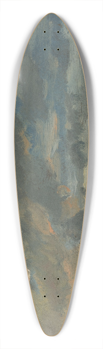 Johan Christian Dahl - Clouds in the Evening 39.3 inch art pintail longboard deck