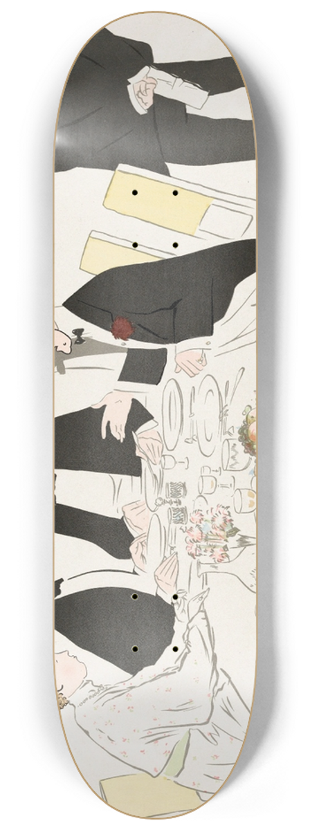 Georges Goursat (Sem) - A LHotel de Paris (gentleman with dark red carnation), from Monte Carlo 8.25 inch art skate deck