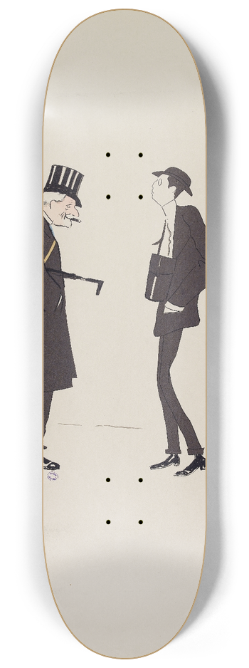 Georges Goursat (Sem) - Baron de Brimont et Baron James-Armand de Rothschild 8.25 inch art skate deck