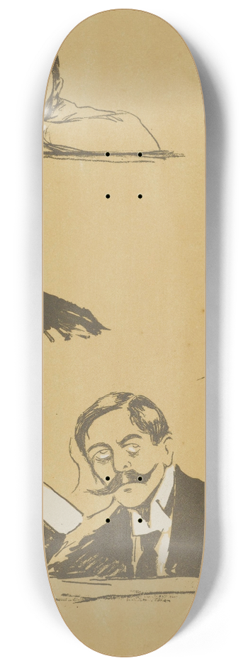 Georges Goursat (Sem) - Bolo-Pacha, M. dEphram, Matre Albert Salles 8.25 inch art skate deck