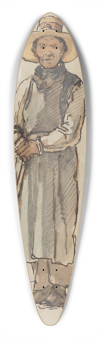 Johann Baptist Kirner - Bauer mit breitrandigem Hut, sich auf eine Hacke sttzend 39.3 inch art pintail longboard deck
