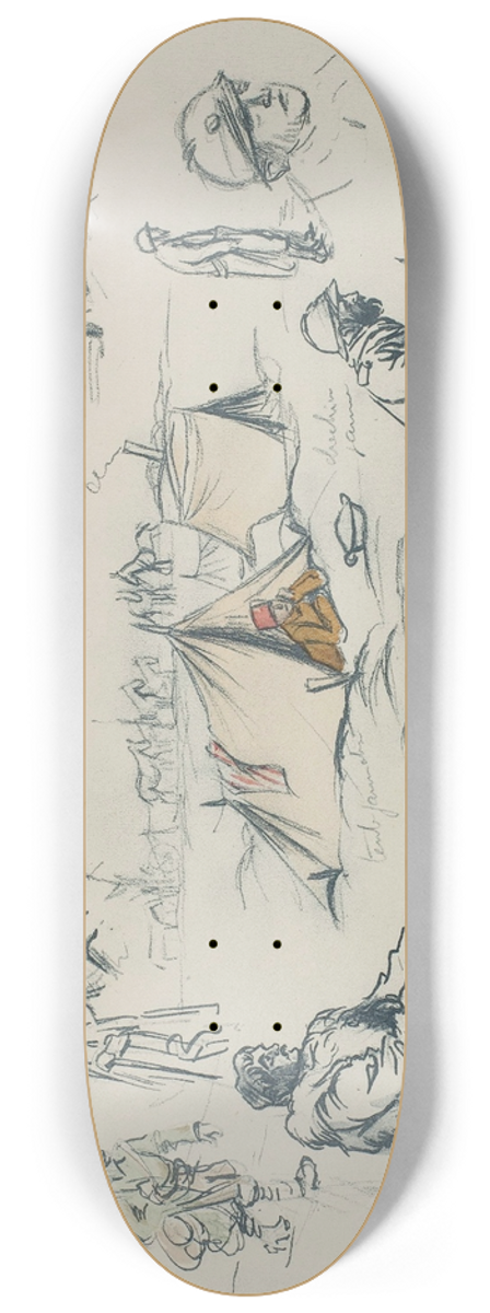 Georges Goursat (Sem) - Campement et croquis de soldats 8.25 inch art skate deck