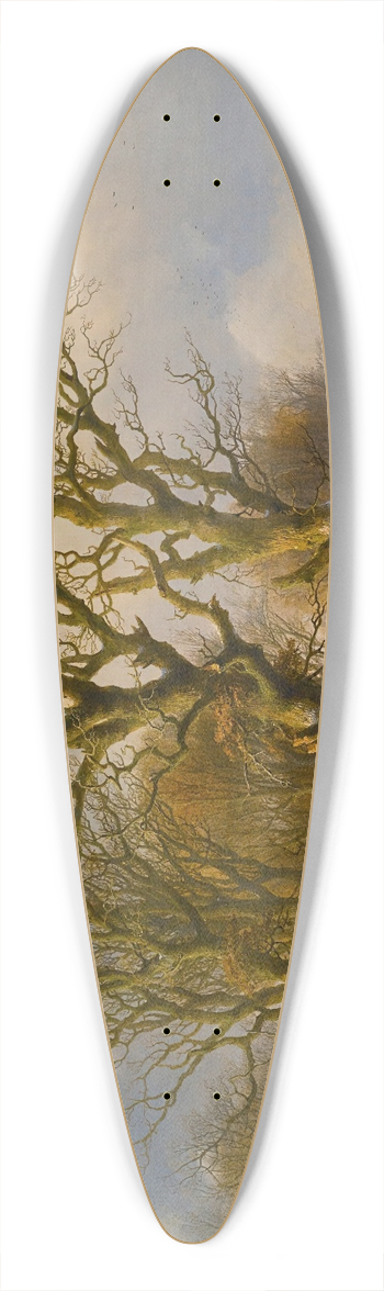 Johann Bernhard Klombeck - Winter Landscape With Cattle Drivers 39.3 inch art pintail longboard deck