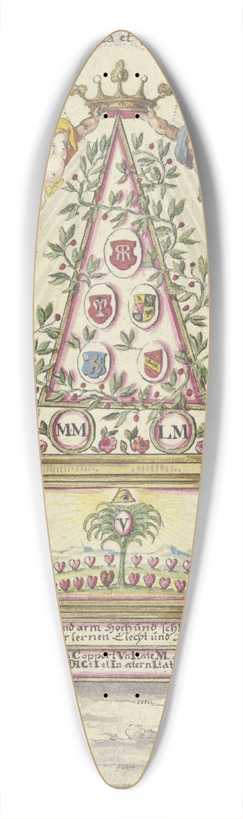 Johann Esaias Nilson - Allegorische Darstellung, Pyramide mit einem Altar 39.3 inch art pintail longboard deck