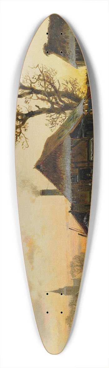 Johannes Bertholomus Duntze - A Winter Twilight 39.3 inch art pintail longboard deck