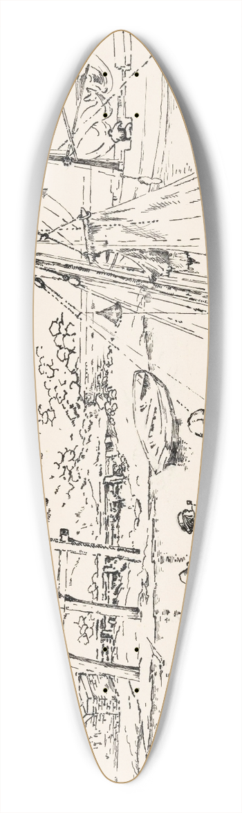 Johannes Frederik Engelbert ten Klooster - De haven te Veere 39.3 inch art pintail longboard deck