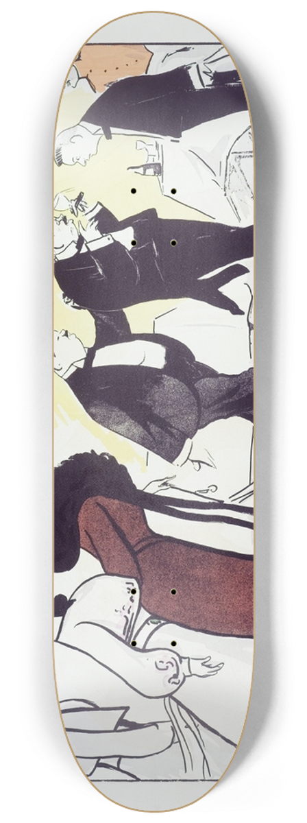 Georges Goursat (Sem) - Expulsion de chez Maxims 8.25 inch art skate deck