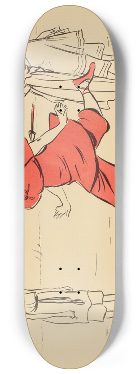 Georges Goursat (Sem) - Femme en costume de bain rouge 8.25 inch art skate deck