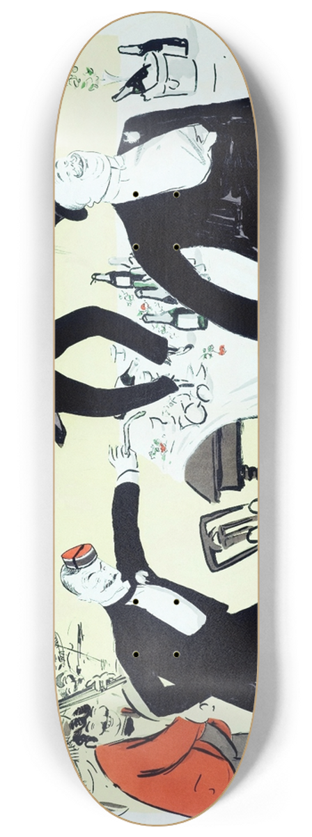 Georges Goursat (Sem) - Fin de soire chez Maxims 8.25 inch art skate deck