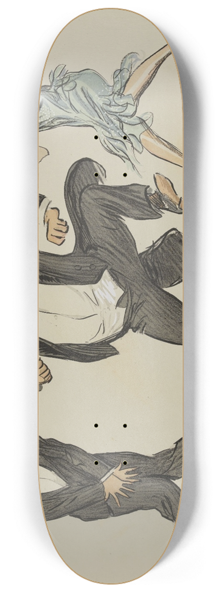 Georges Goursat (Sem) - Henri Letellier, Paul Lillaz et Yola dansent 8.25 inch art skate deck