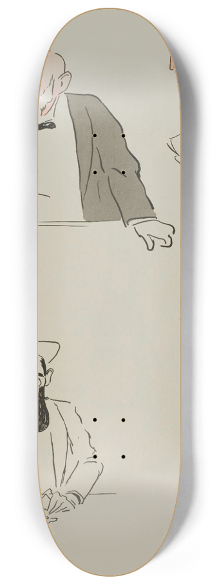 Georges Goursat (Sem) - Landau, Denfert-Rochereau, baron Leonino, Henri Letellier 8.25 inch art skate deck