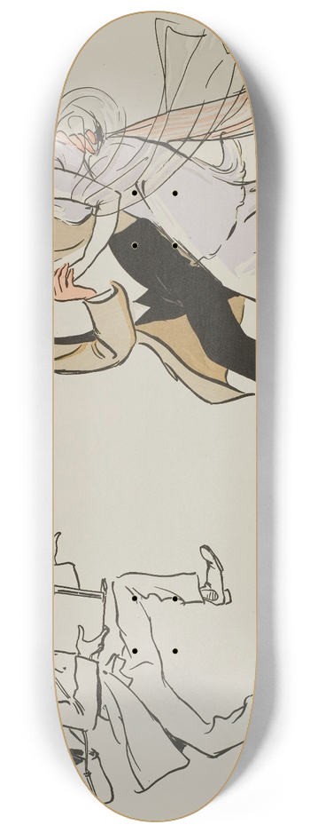 Georges Goursat (Sem) - La valse des roses ; M Raphael, Maurice Bertrand, Mathilde See ; Say 8.25 inch art skate deck