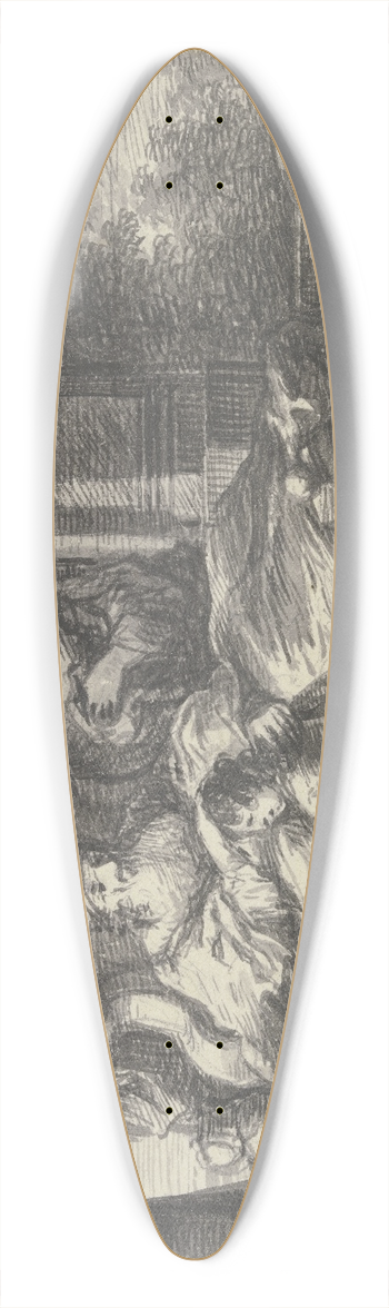 Johann Georg Trautmann - Isaac blessing Jacob 39.3 inch art pintail longboard deck