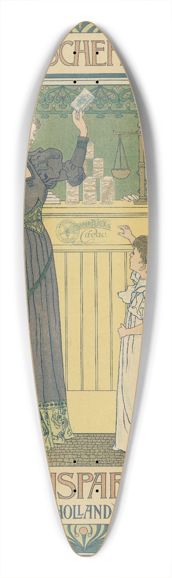 Johann Georg van Caspel - Hllandischer Cacao 39.3 inch art pintail longboard deck
