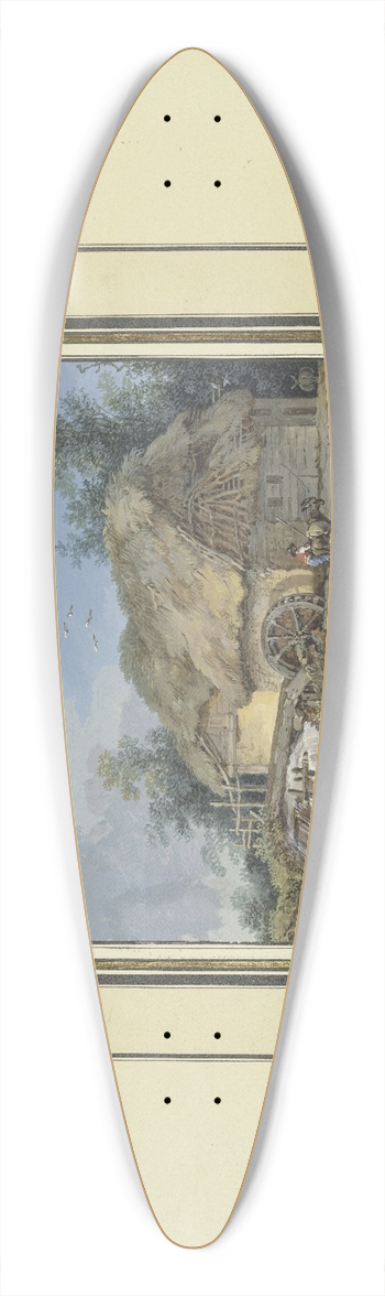 Johann Hackert - Strohgedeckte Wassermhle, zu der ein Bauer mit Esel und Hund kommt 39.3 inch art pintail longboard deck