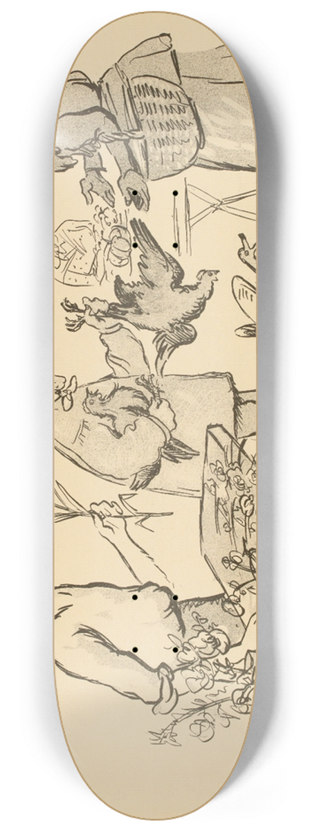 Georges Goursat (Sem) - Le march  Pure-plage 8.25 inch art skate deck