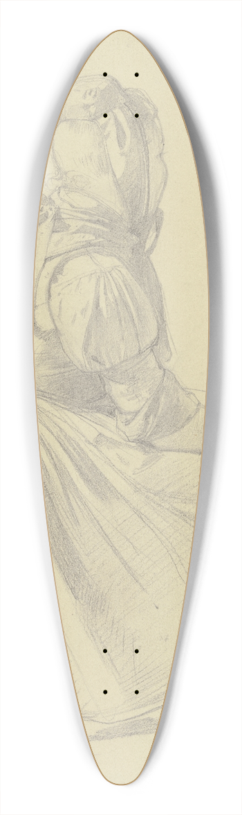 Johann Jakob Hoff - Hessisches Bauernmdchen, ganze Figur sitzend, Rckenansicht 39.3 inch art pintail longboard deck