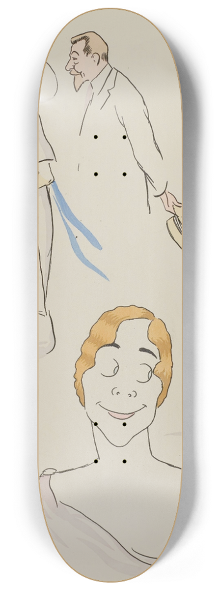 Georges Goursat (Sem) - M et Mme Doyen, Saint-Alay, M et Mme Charron 8.25 inch art skate deck