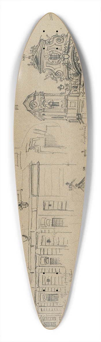 Johann Peter Krafft - Panorama Josefstadt 39.3 inch art pintail longboard deck