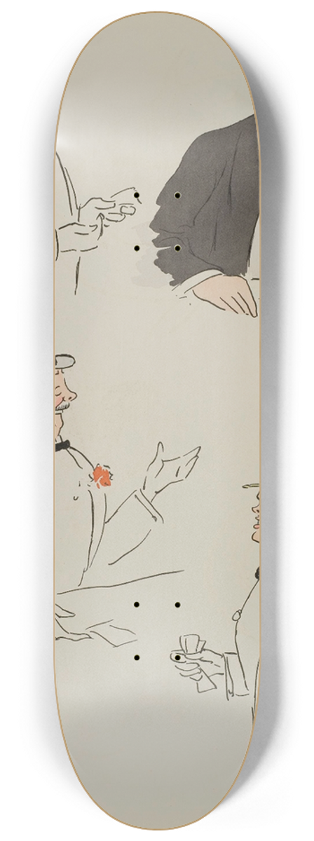 Georges Goursat (Sem) - M Mac Kee, inconnu, M Fischoff, M Goldschmidt, M Landau 8.25 inch art skate deck