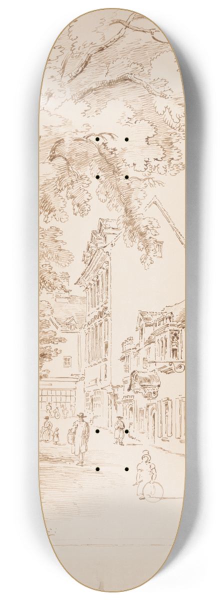 Alexander Monro - Buildings Belonging to Magdalen Hall, Oxford 8.25 inch art skate deck