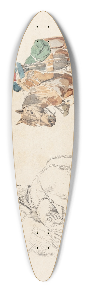 Johan Thomas Lundbye - Campagnol til hest, set skrt bagfra Campagnol til hest set skrt forfra 39.3 inch art pintail longboard deck