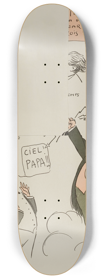 Georges Goursat (Sem) - Raoul de Gunsbourg, Siegfried Wagner 8.25 inch art skate deck