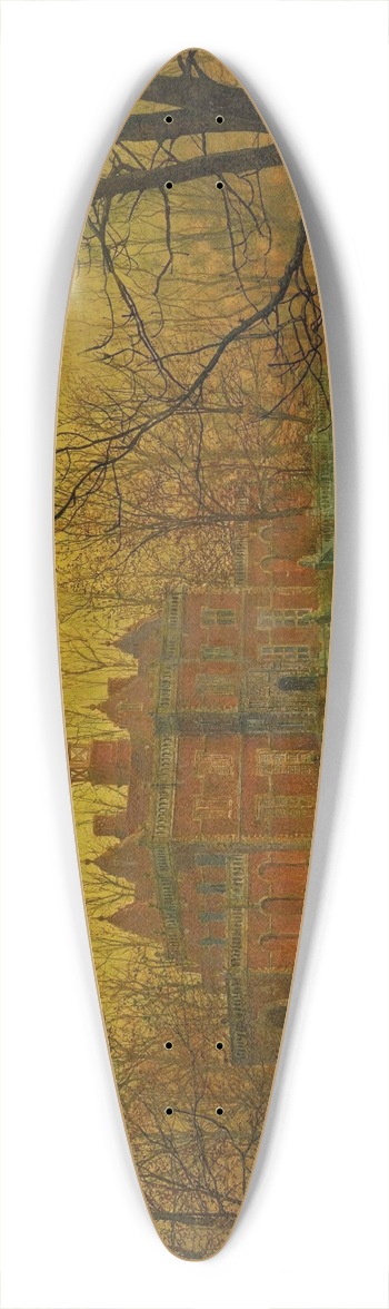 John Atkinson Grimshaw - A Moated Yorkshire Home 39.3 inch art pintail longboard deck