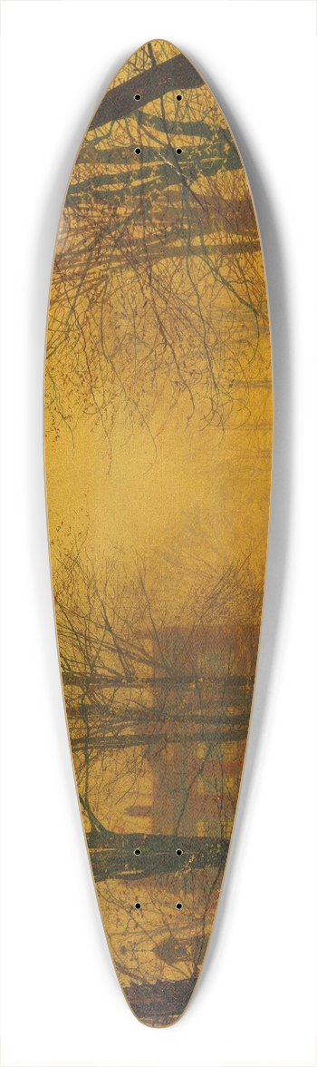John Atkinson Grimshaw - Evening Glow 39.3 inch art pintail longboard deck