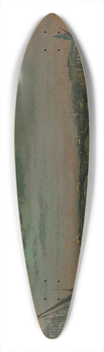 John Atkinson Grimshaw - London Bridge 39.3 inch art pintail longboard deck