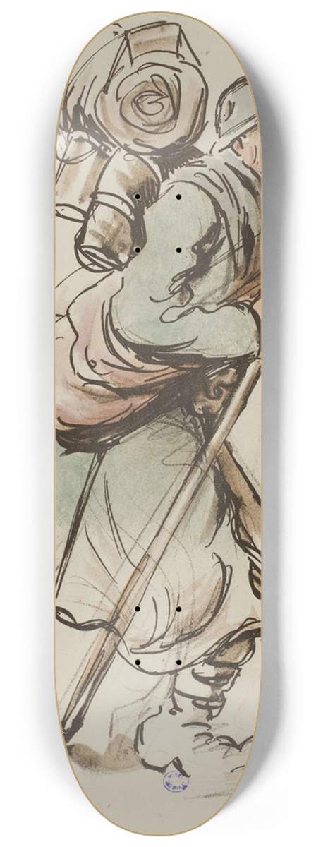 Georges Goursat (Sem) - Soldat  la pipe 8.25 inch art skate deck