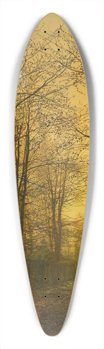 John Atkinson Grimshaw - October After Glow 39.3 inch art pintail longboard deck