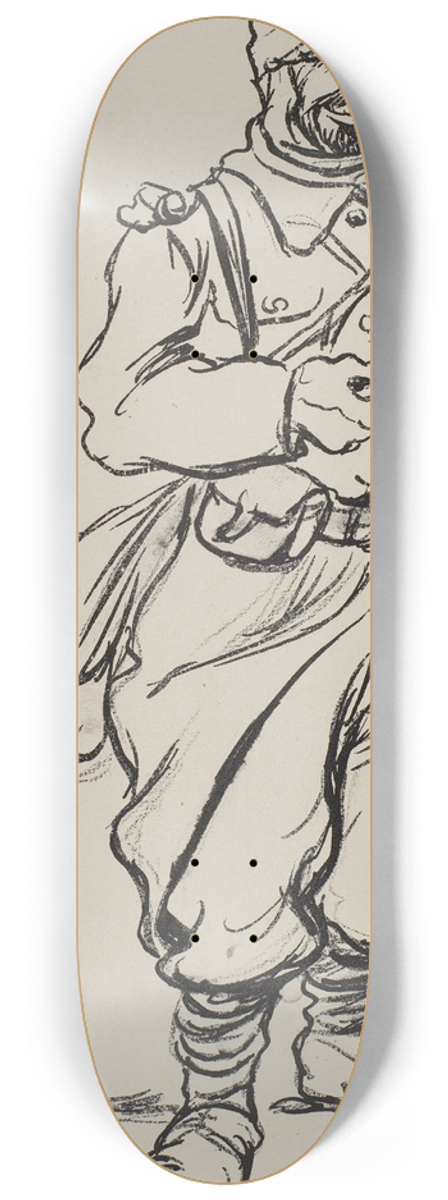 Georges Goursat (Sem) - Soldat tenant un quart 8.25 inch art skate deck