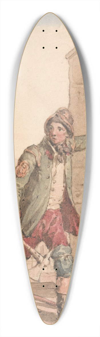 John Augustus Atkinson - A Fireman 39.3 inch art pintail longboard deck