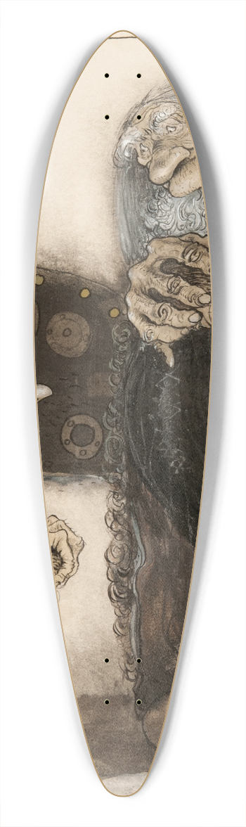 John Bauer - Two Trolls 39.3 inch art pintail longboard deck