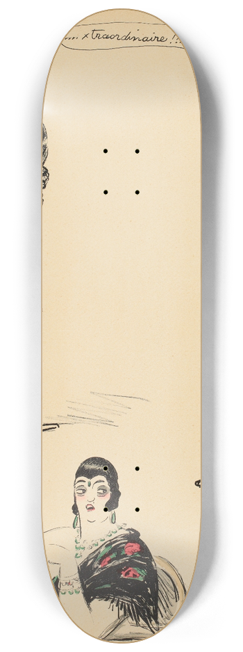 Georges Goursat (Sem) - xtraordinaire!!! 8.25 inch art skate deck