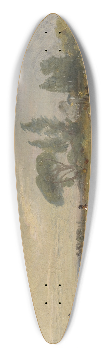 John Constable - Barge below Flatford Lock 39.3 inch art pintail longboard deck