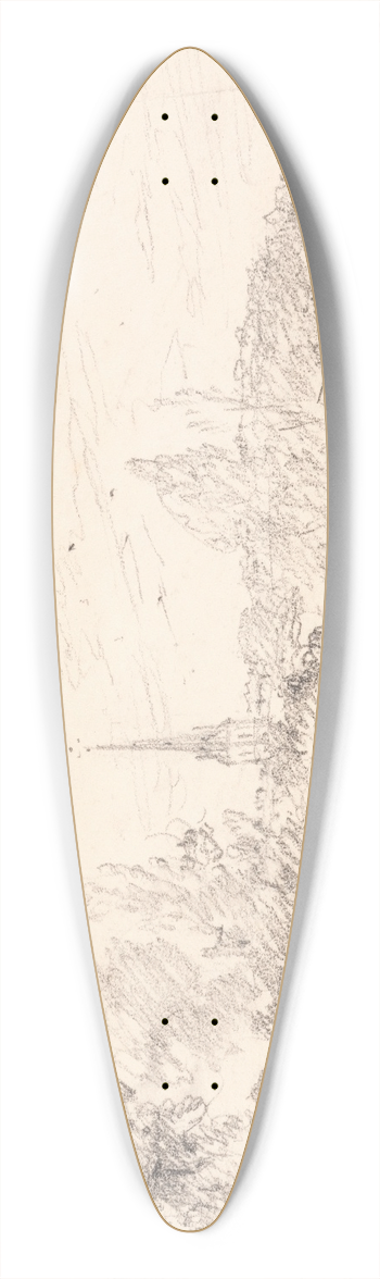 John Constable - View near Arundel 39.3 inch art pintail longboard deck